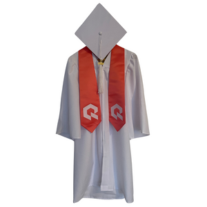 White Matte Graduation Set with Zip-Front Robe and Mortarboard (stole sold separately!)
