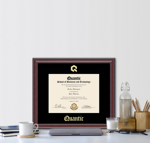Quantic Gold Embossed Diploma Frame in Studio