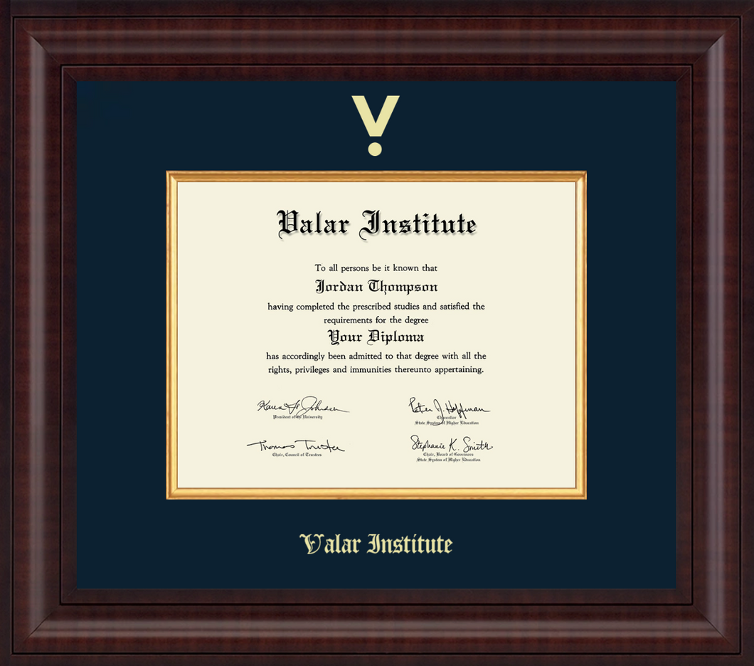 Valar Presidential Edition Diploma Frame in Premier